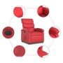 Sillón reclinable eléctrico de cuero sintético rojo de , Sillones - Ref: Foro24-3204031, Precio: 254,61 €, Descuento: %