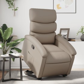 Sillón reclinable elevable cuero artificial color capuchino de , Sillones - Ref: Foro24-3204046, Precio: 281,99 €, Descuento: %