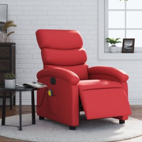 Sillón de masaje reclinable eléctrico de cuero artificial rojo de , Sillones - Ref: Foro24-3204038, Precio: 249,99 €, Descuen...