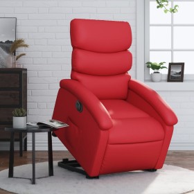 Sillón elevable eléctrico cuero artificial rojo de , Sillones - Ref: Foro24-3204059, Precio: 315,99 €, Descuento: %