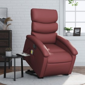 Sillón de masaje elevable eléctrico cuero artificial rojo tinto de , Sillones - Ref: Foro24-3204065, Precio: 311,44 €, Descue...