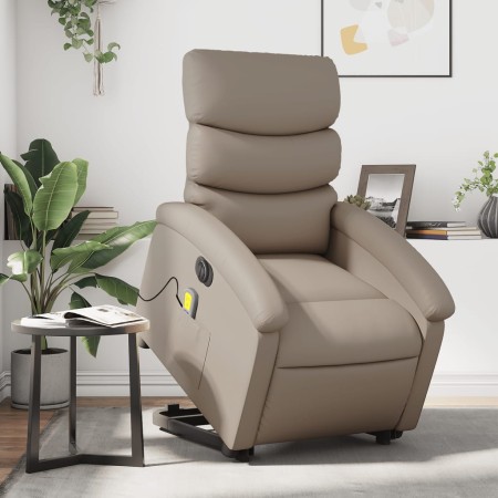 Reclining electric massage armchair in synthetic cappuccino leather by , Armchairs - Ref: Foro24-3204067, Price: 346,45 €, Di...