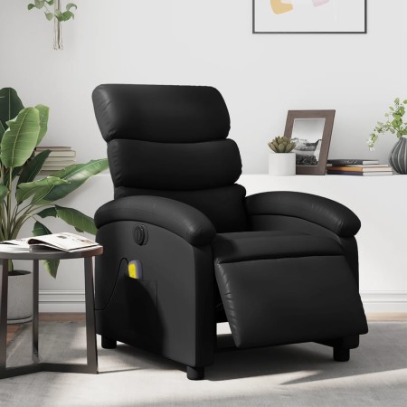 Sillón de masaje reclinable eléctrico cuero sintético negro de , Sillones - Ref: Foro24-3204033, Precio: 241,84 €, Descuento: %