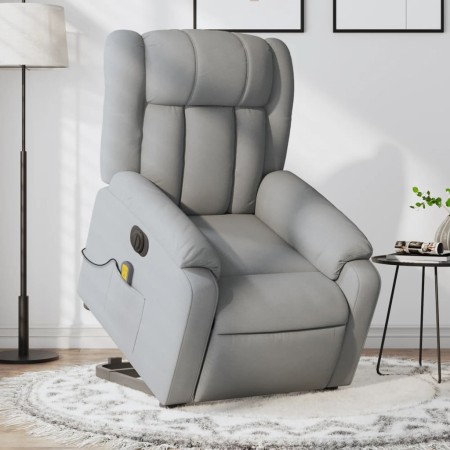 Light gray fabric electric reclining and lifting massage chair by , Armchairs - Ref: Foro24-3205352, Price: 337,41 €, Discoun...