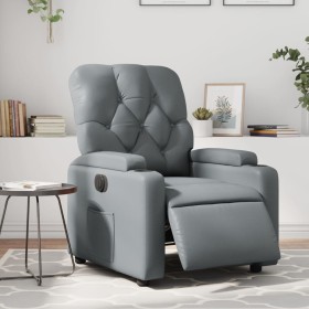 Sillón reclinable eléctrico de cuero sintético gris de , Sillones - Ref: Foro24-3204761, Precio: 263,14 €, Descuento: %