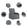 Sillón reclinable eléctrico de cuero sintético gris de , Sillones - Ref: Foro24-3204761, Precio: 263,14 €, Descuento: %