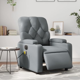 Reclining electric massage armchair in gray synthetic leather by , Armchairs - Ref: Foro24-3204768, Price: 261,99 €, Discount: %