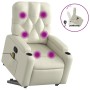 Cream-colored artificial leather reclining massage chair with footrest. by , Armchairs - Ref: Foro24-3204780, Price: 301,21 €...