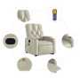 Sillón reclinable de masaje de pie cuero artificial color crema de , Sillones - Ref: Foro24-3204780, Precio: 300,53 €, Descue...