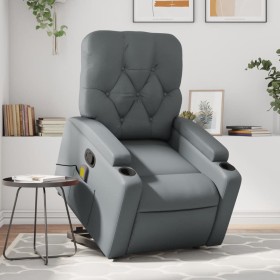 Sillón reclinable de masaje de pie cuero artificial gris de , Sillones - Ref: Foro24-3204782, Precio: 278,99 €, Descuento: %