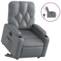 Sillón reclinable elevable eléctrico de cuero sintético gris de , Sillones - Ref: Foro24-3204789, Precio: 318,64 €, Descuento: %