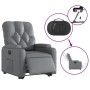 Sillón reclinable elevable eléctrico de cuero sintético gris de , Sillones - Ref: Foro24-3204789, Precio: 318,64 €, Descuento: %