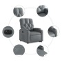 Sillón reclinable elevable eléctrico de cuero sintético gris de , Sillones - Ref: Foro24-3204789, Precio: 318,64 €, Descuento: %