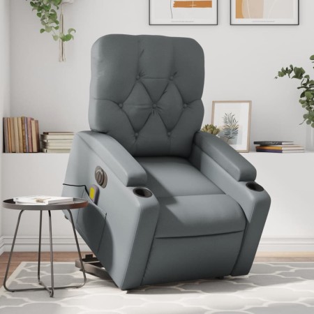 Sillón de masaje elevable eléctrico cuero sintético gris de , Sillones - Ref: Foro24-3204796, Precio: 323,92 €, Descuento: %