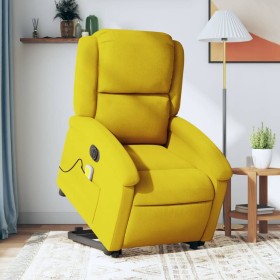 Yellow velvet electric lift massage recliner. by , Armchairs - Ref: Foro24-3204340, Price: 327,52 €, Discount: %