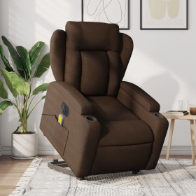 Electric reclining and lifting massage armchair in brown fabric by , Armchairs - Ref: Foro24-3204522, Price: 343,43 €, Discou...