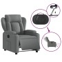 Dark gray fabric electric recliner. by , Armchairs - Ref: Foro24-3204459, Price: 262,00 €, Discount: %