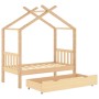 Estructura de cama infantil con cajón madera de pino 70x140 cm de vidaXL, Cunas y camas para niños - Ref: Foro24-322145, Prec...