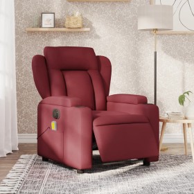 Electric reclining massage armchair in burgundy fabric by , Armchairs - Ref: Foro24-3204473, Price: 282,41 €, Discount: %