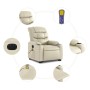 Sillón de masaje elevable eléctrico cuero sintético crema de , Sillones - Ref: Foro24-3206621, Precio: 354,20 €, Descuento: %