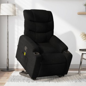 Reclining massage chair with lift in black fabric by , Armchairs - Ref: Foro24-3206656, Price: 295,99 €, Discount: %