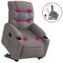 Liftable massage recliner taupe gray fabric by , Armchairs - Ref: Foro24-3206661, Price: 379,99 €, Discount: %