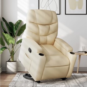 Sillón reclinable elevable de tela color crema de , Sillones - Ref: Foro24-3204605, Precio: 268,99 €, Descuento: %