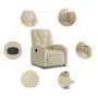 Sillón reclinable elevable de tela color crema de , Sillones - Ref: Foro24-3204605, Precio: 286,43 €, Descuento: %