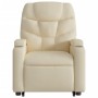 Sillón reclinable elevable de tela color crema de , Sillones - Ref: Foro24-3204605, Precio: 286,43 €, Descuento: %