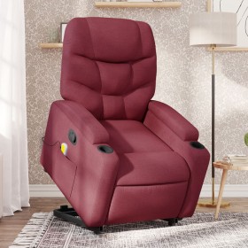 Sillón reclinable de masaje elevable tela rojo tinto de , Sillones - Ref: Foro24-3204611, Precio: 254,99 €, Descuento: %