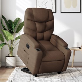 Sillón eléctrico reclinable elevable de tela marrón de , Sillones - Ref: Foro24-3204624, Precio: 316,77 €, Descuento: %