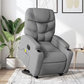 Light gray fabric electric reclining and lifting massage chair by , Armchairs - Ref: Foro24-3204632, Price: 299,27 €, Discoun...