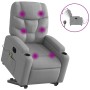 Light gray fabric electric reclining and lifting massage chair by , Armchairs - Ref: Foro24-3204632, Price: 343,92 €, Discoun...