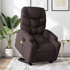 Silla de masaje reclinable de pie de tela marrón oscuro de , Sillones - Ref: Foro24-3204613, Precio: 288,32 €, Descuento: %