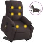 Electric reclining and lift massage armchair in dark brown fabric. by , Armchairs - Ref: Foro24-3206677, Price: 335,93 €, Dis...