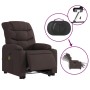 Electric reclining and lift massage armchair in dark brown fabric. by , Armchairs - Ref: Foro24-3206677, Price: 335,93 €, Dis...