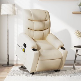 Sillón de masaje eléctrico reclinable elevable tela crema de , Sillones - Ref: Foro24-3206680, Precio: 366,99 €, Descuento: %