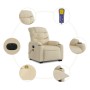 Sillón de masaje eléctrico reclinable elevable tela crema de , Sillones - Ref: Foro24-3206680, Precio: 338,06 €, Descuento: %