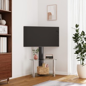 Mueble TV esquina 2 niveles para 32-70 pulgadas negro plateado de , Muebles TV - Ref: Foro24-358165, Precio: 78,21 €, Descuen...