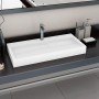 Lavabo 100x46x11 cm resina mineral/mármol blanco de vidaXL, Lavabos - Ref: Foro24-144066, Precio: 230,19 €, Descuento: %