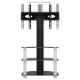 Corner TV stand with 3 levels for 32-70 inch TVs, black and silver. by , TV Furniture - Ref: Foro24-358173, Price: 95,93 €, D...