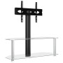 Corner TV cabinet 2 levels for 32-70 inches black silver by , TV Furniture - Ref: Foro24-358171, Price: 86,85 €, Discount: %