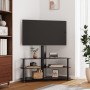 Corner TV stand with 3 levels for 32-70 inch TVs in black color. by , TV Furniture - Ref: Foro24-358178, Price: 152,28 €, Dis...