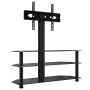 Corner TV stand with 3 levels for 32-70 inch TVs in black color. by , TV Furniture - Ref: Foro24-358178, Price: 152,28 €, Dis...