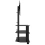 Corner TV stand with 3 levels for 32-70 inch TVs in black color. by , TV Furniture - Ref: Foro24-358178, Price: 152,28 €, Dis...