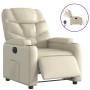 Sillón reclinable eléctrico de cuero sintético crema de , Sillones - Ref: Foro24-3204645, Precio: 278,92 €, Descuento: %