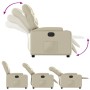 Sillón reclinable eléctrico de cuero sintético crema de , Sillones - Ref: Foro24-3204645, Precio: 278,92 €, Descuento: %