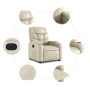 Sillón reclinable eléctrico de cuero sintético crema de , Sillones - Ref: Foro24-3204645, Precio: 278,92 €, Descuento: %