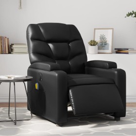 Sillón de masaje reclinable eléctrico cuero sintético negro de , Sillones - Ref: Foro24-3204651, Precio: 279,99 €, Descuento: %