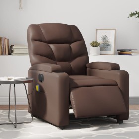 Reclining electric massage armchair in brown synthetic leather by , Armchairs - Ref: Foro24-3204653, Price: 293,15 €, Discoun...